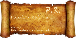 Polyák Klára névjegykártya